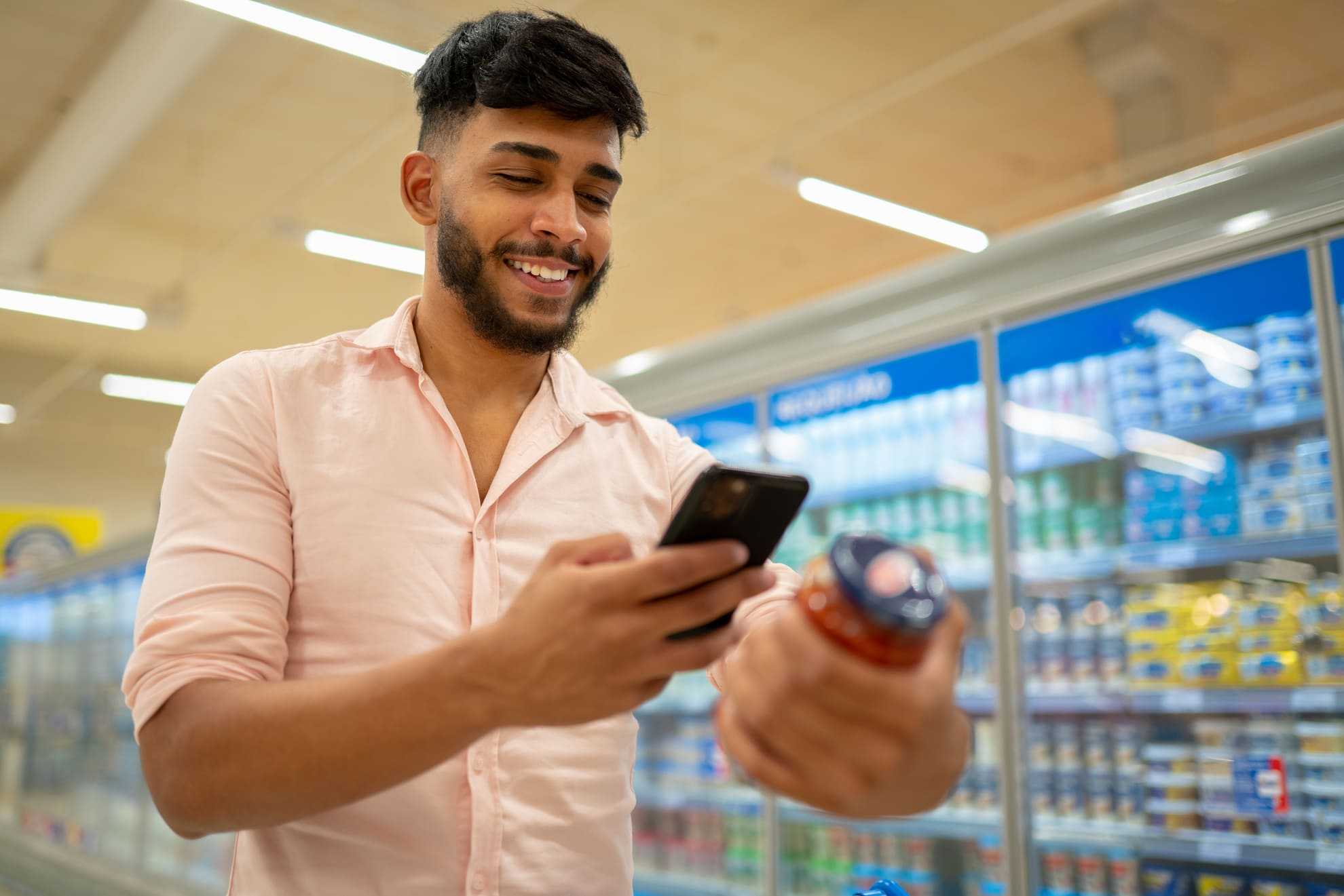 Compra do cliente com aplicativo movel no supermercado 1 1